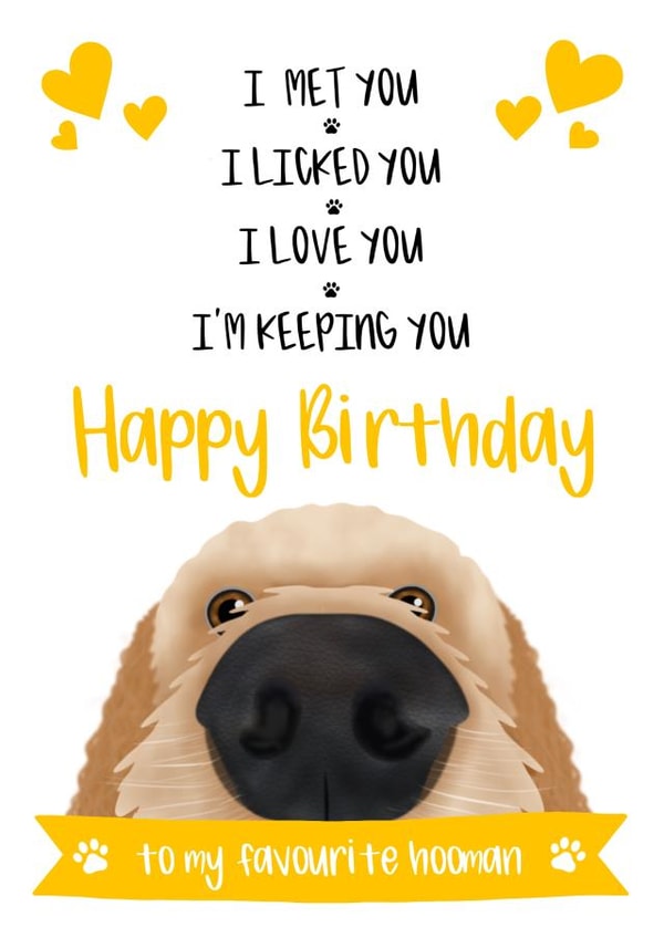 Cute Happy Birthday Card from the Dog 1001 created by The Merry Giraffe