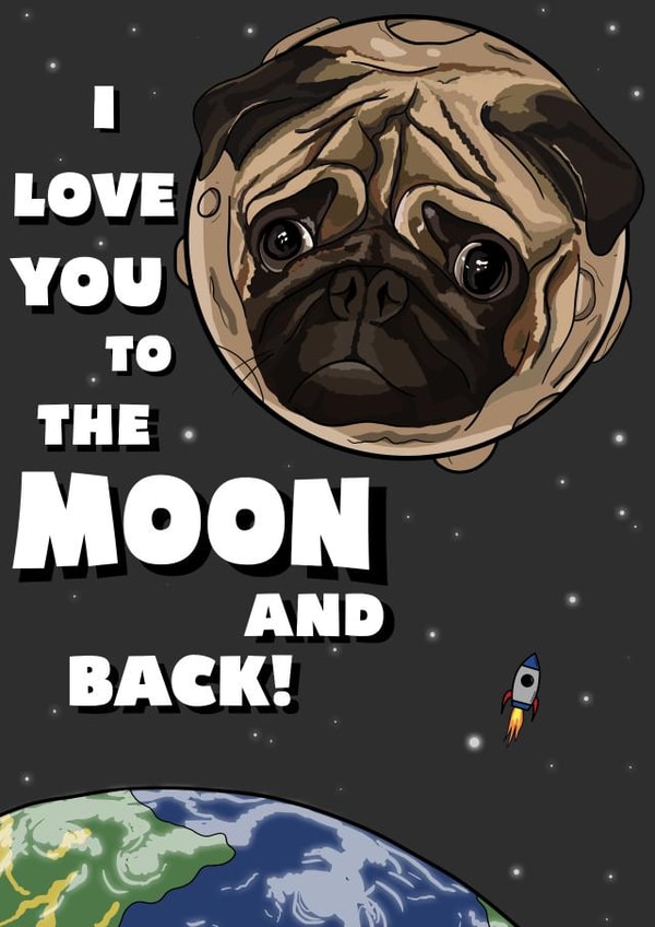 Pug from the dog Anniversary Card 21627 created by Ellie-May Cocks