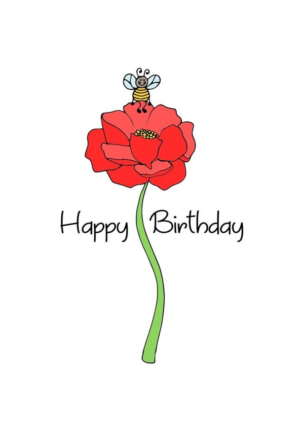 bumblebee bee Birthday Card 18171 created by Wild Housecat Designs