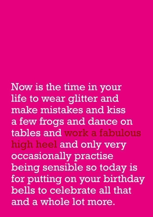 glitter mistakes Birthday Card 21389 created by The Right Lines