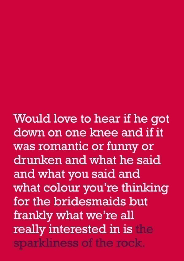 Sparkliness of the rock - engagement - red created by The Right Lines