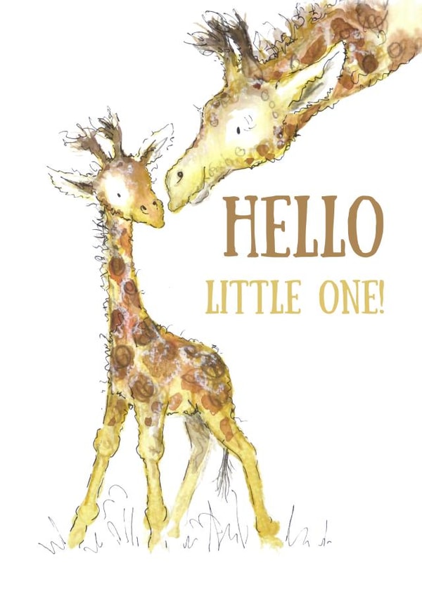 hello little one giraffe New Baby Card 16554 created by Kate Garrett