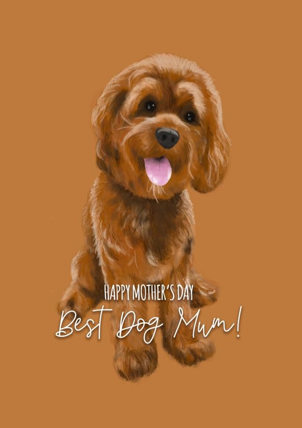 fur baby cockapoo Mothers Day Card 8909 created by Duckduckle Design