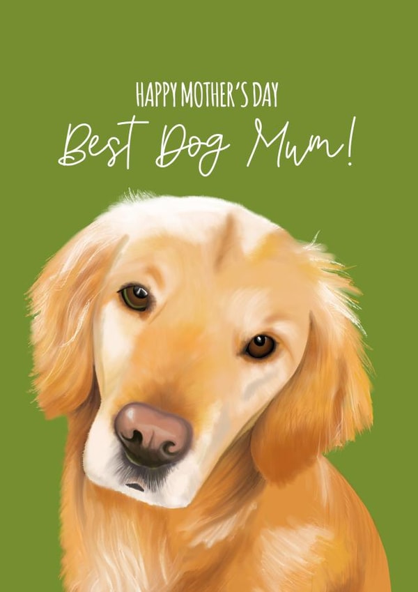 golden retriever retriever Mothers Day Card 8910 created by Duckduckle Design