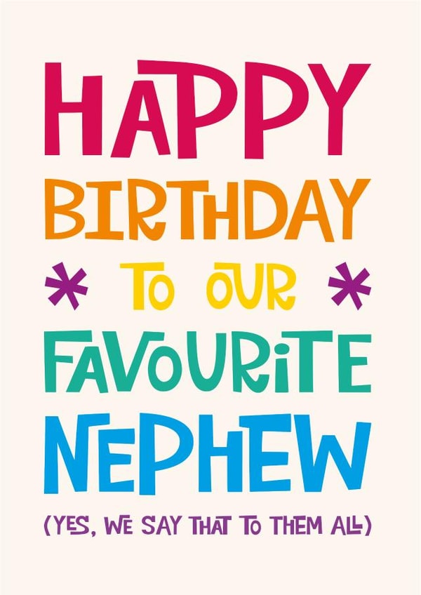 Funny Nephew Birthday Card created by Poppy Lane