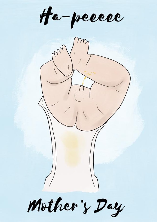 Funny Mother’s Day card, nappy card created by Prints by hc.x