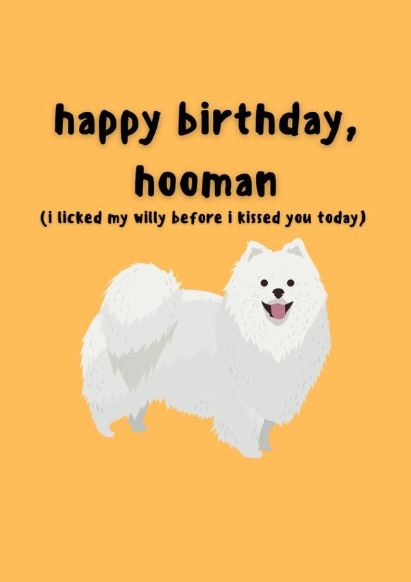 hooman licked Birthday Card 31174 created by EalainXDesigns