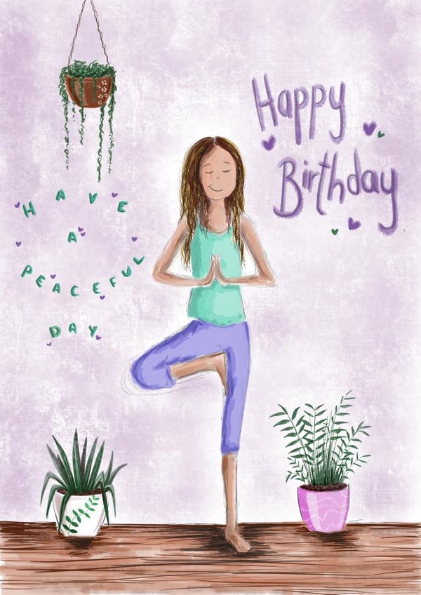 Yoga Zen Birthday Card 21119 created by AP Designs
