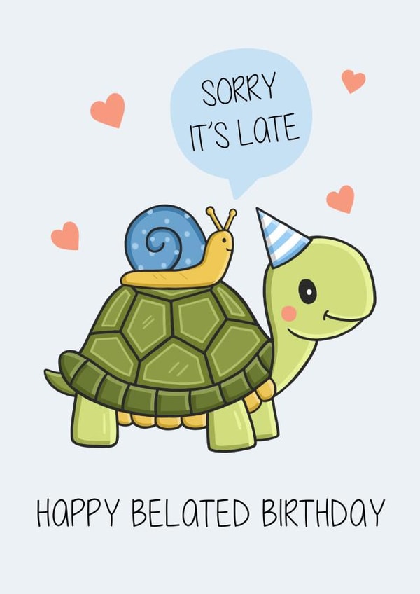 snail tortoise Birthday Card 17308 created by Creaternet