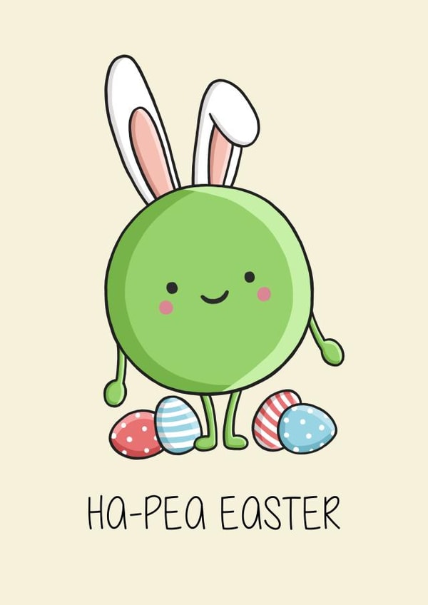 Happy Easter pea pun card created by Creaternet