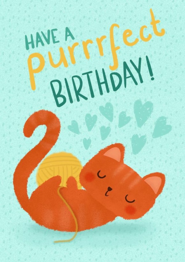 ginger cat cat Birthday Card 21920 created by @oubergine