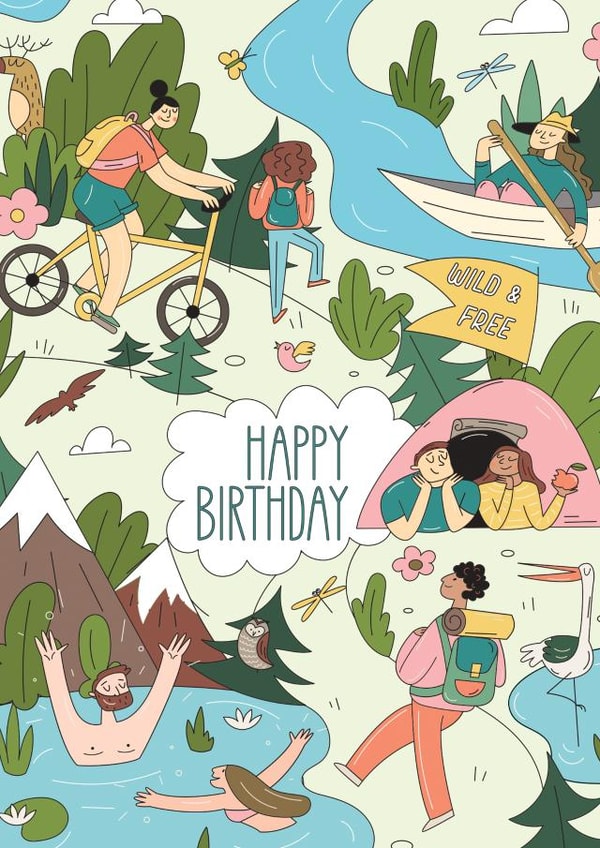 Nature and Adventure Birthday Card created by Thirty Mussels