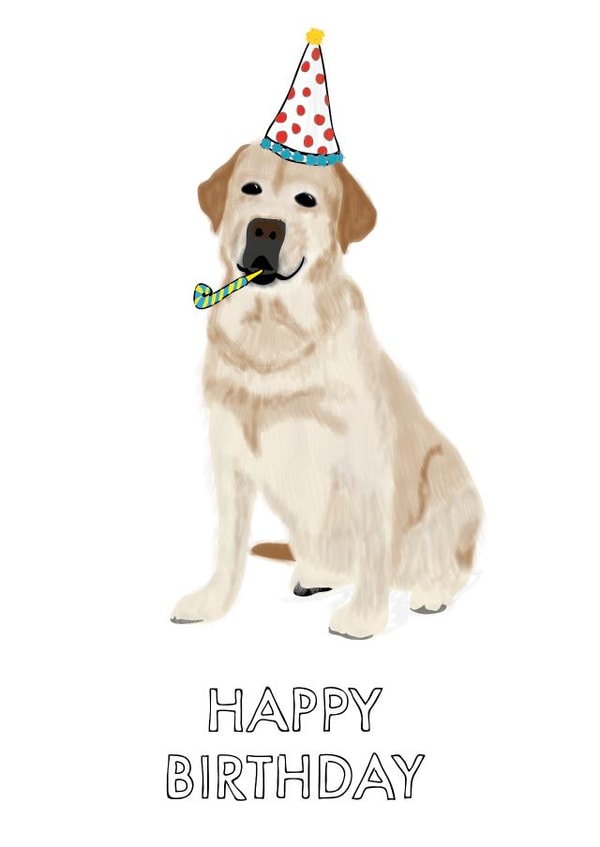 labrador from the dog Birthday Card 21843 created by Lucy Deaner