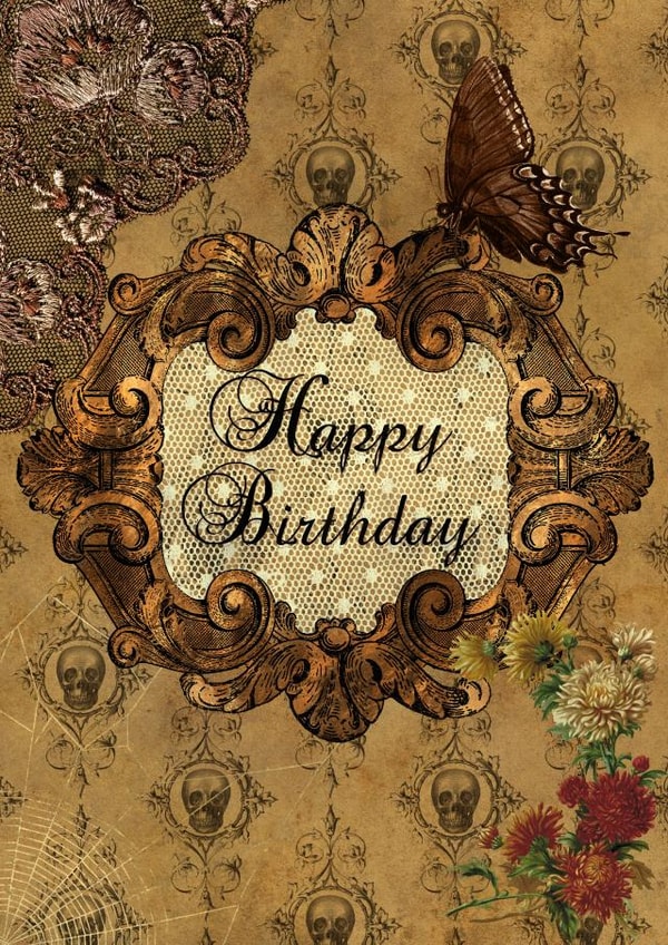 Arty Birthday Card - Gothic - Butterfly created by Stacey Belisle