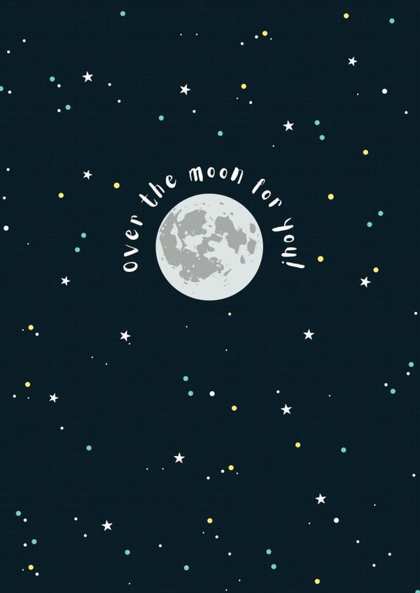 Over the moon for you congratulations card created by Bert & Co