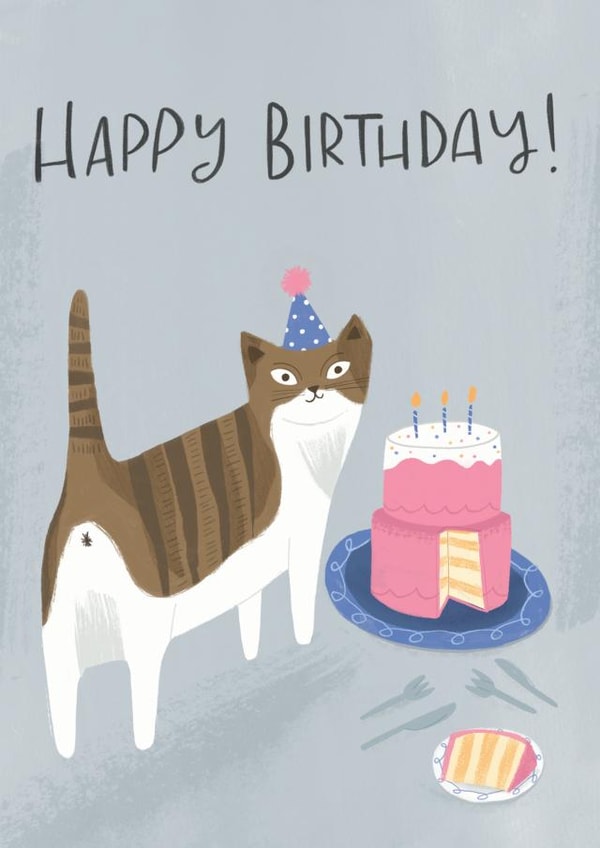 Happy Birthday funny cat card created by Jules on Paper
