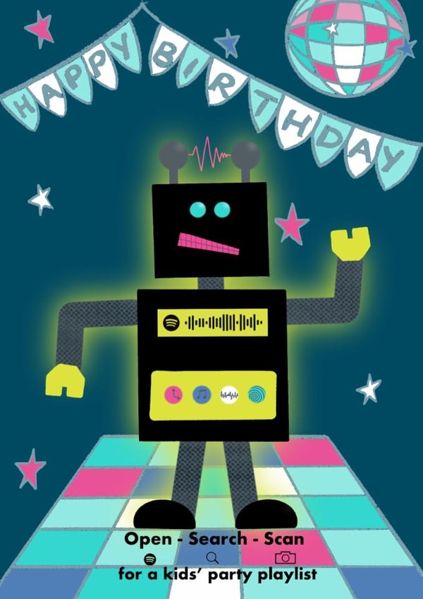 Interactive Children’s Robot Birthday Card created by Get The Party Crafted