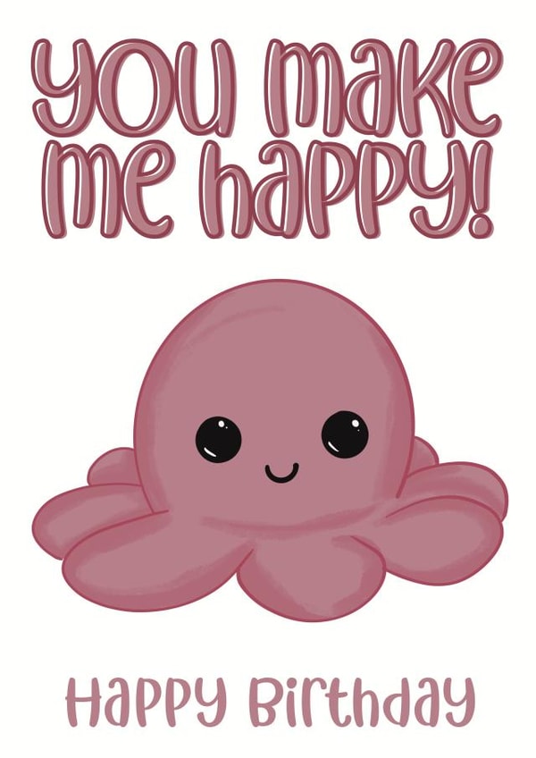 Octopus plush Cute plush Birthday Card 21991 created by Robyn Hoddell