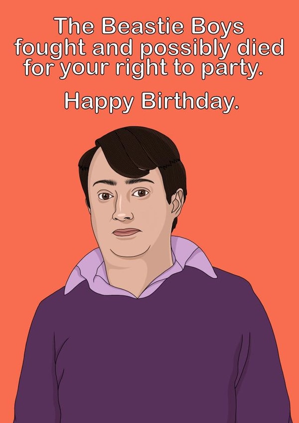 Peep show Comedy Birthday Card 15812 created by Lizzy B Draws.