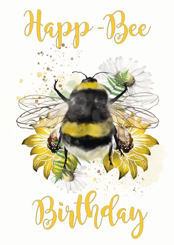 Happ-bee Birthday Card created by HelenFaerieArt
