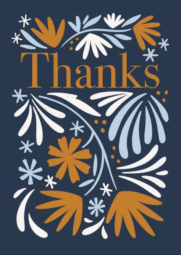 Thanks with pretty flowers created by Natalia Gonzalez