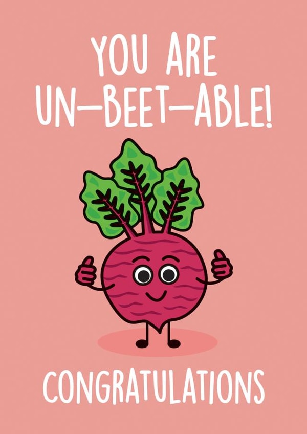 Funny Beetroot Congratulations Card created by Thirty Mussels