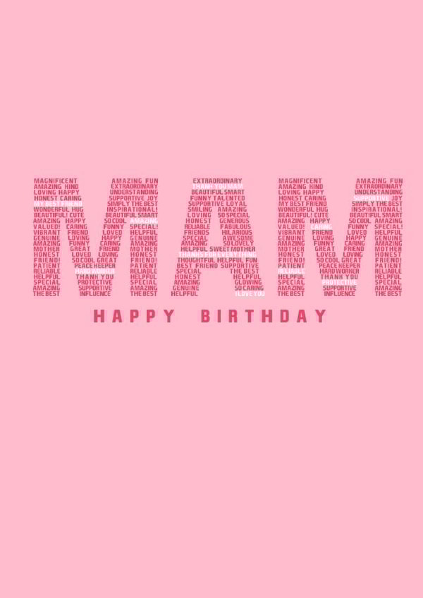 Heartfelt Birthday Card - Kind Words - For Mam created by Jasmine Violet