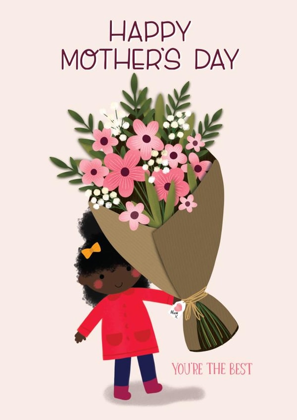 Cute black happy Mothers day card created by Paper Valley Design Studio