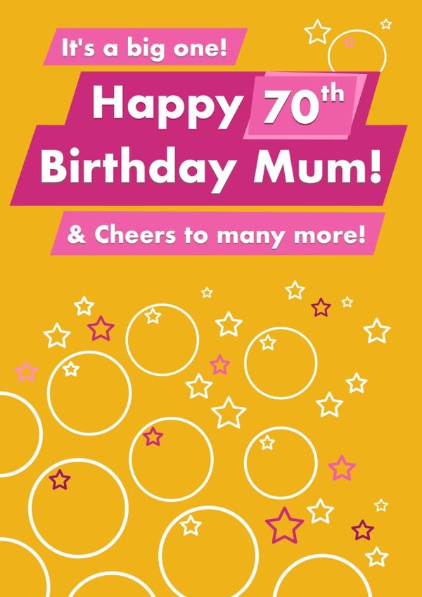 Happy 70th Birthday Mum created by Card and Cake