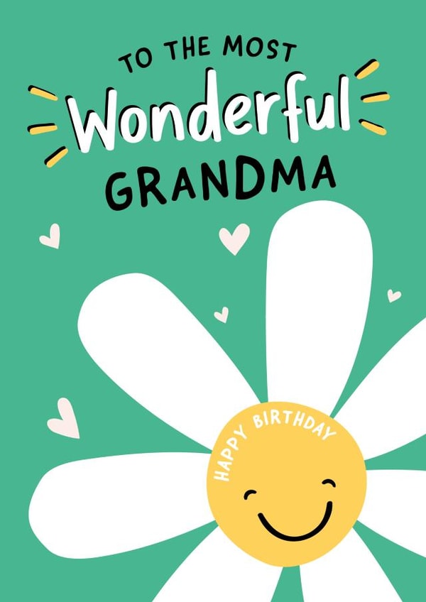 Wonderful Grandma Happy Daisy Birthday Card created by Macie Dot Doodles