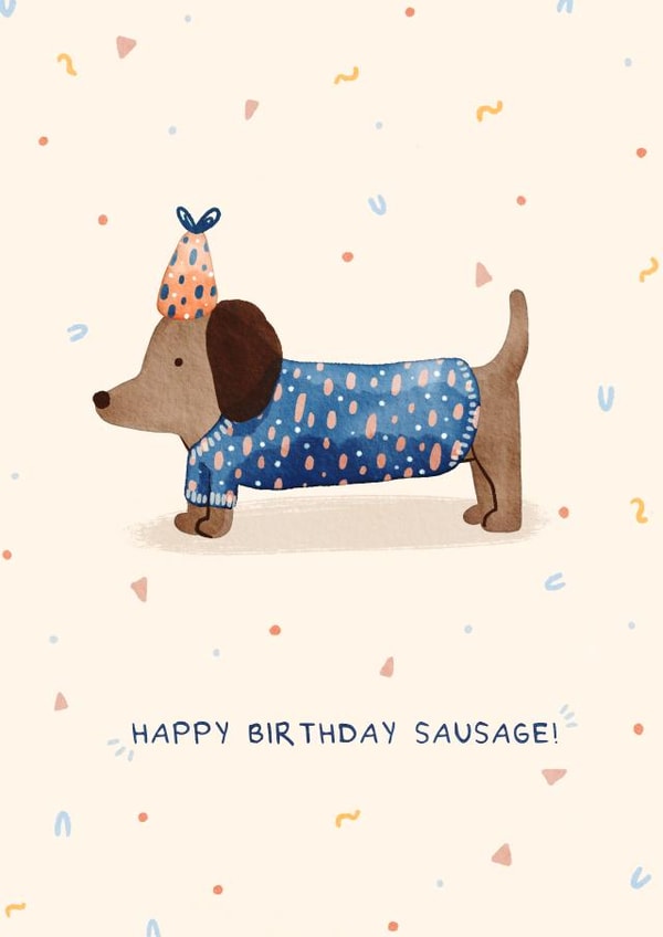 Sausage Dog Birthday Card created by Pilea Press