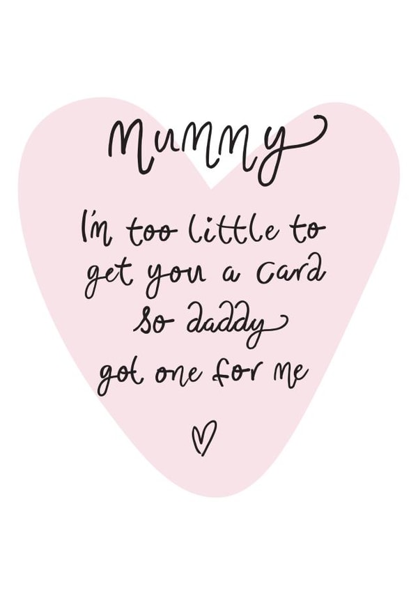 card for mummy from the bump Mothers Day Card 17047 created by The Write Girl Calligraphy