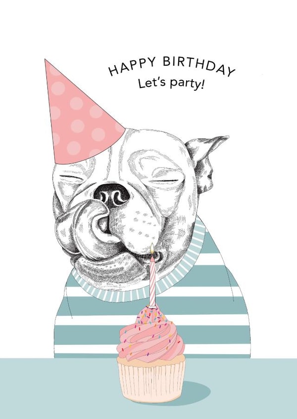 dog cake Birthday Card 8354 created by Dotty Dog Art