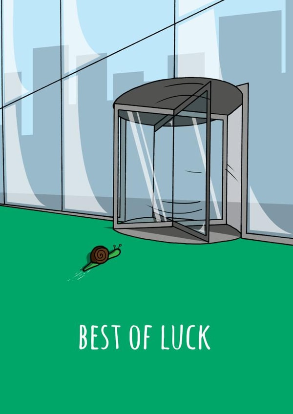 Best of luck New Job snail card created by Tom Ayliffe