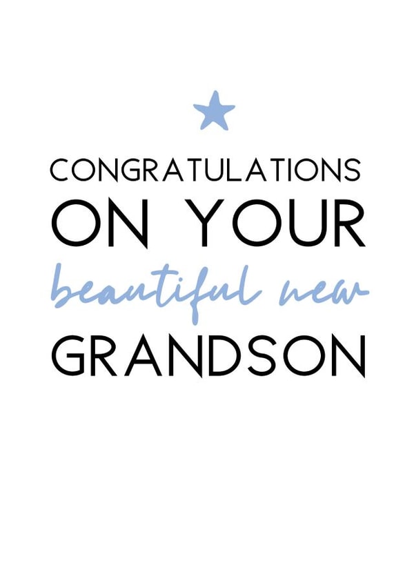 grandson beautiful New Baby Card 5894 created by Word Up Creative