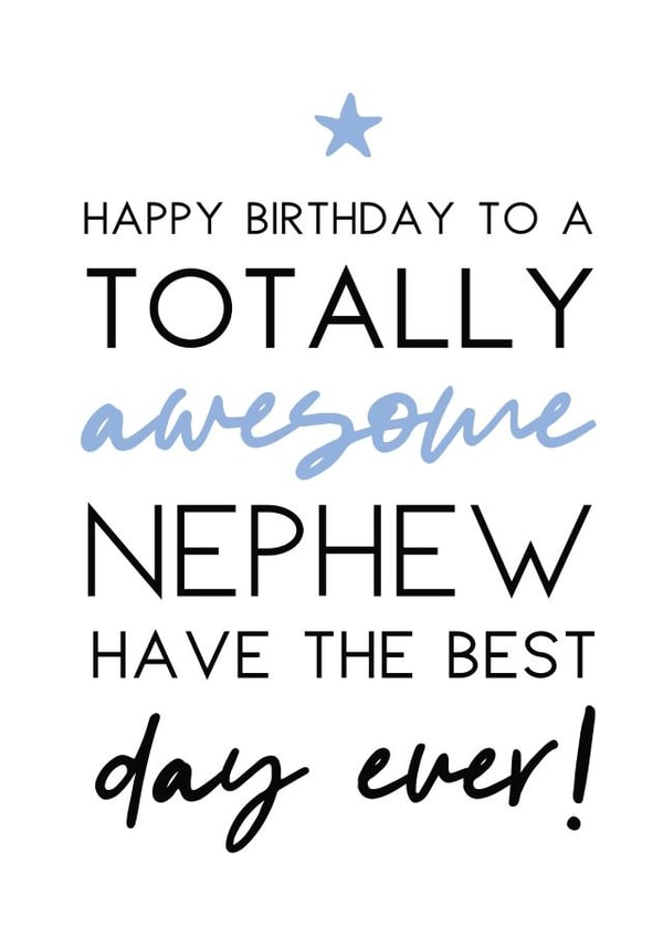 Nephew  totally Birthday Card 5895 created by Word Up Creative