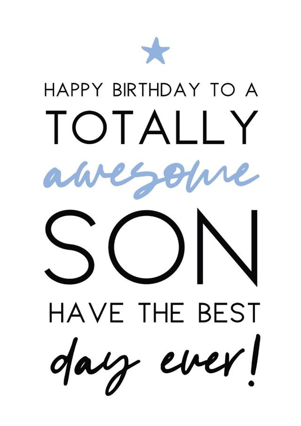 Son totally Birthday Card 5898 created by Word Up Creative
