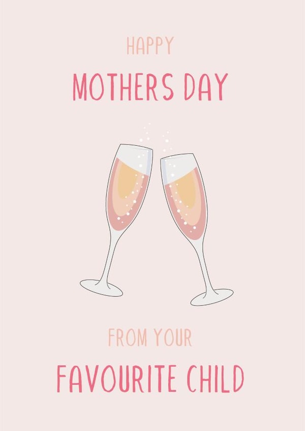 champagne clink Mothers Day Card 20929 created by Harriet Jones