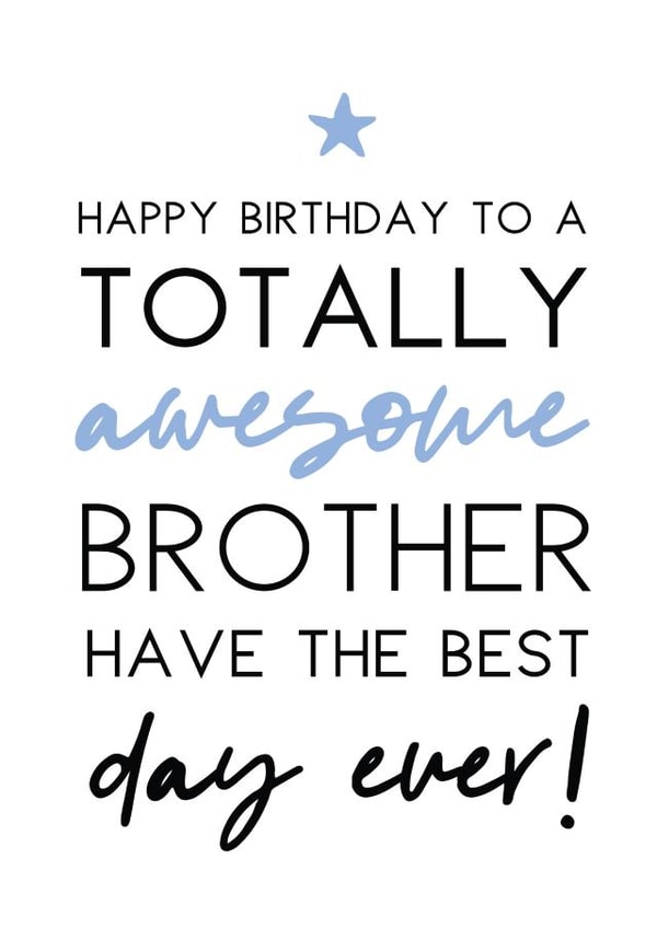 Brother totally Birthday Card 5900 created by Word Up Creative