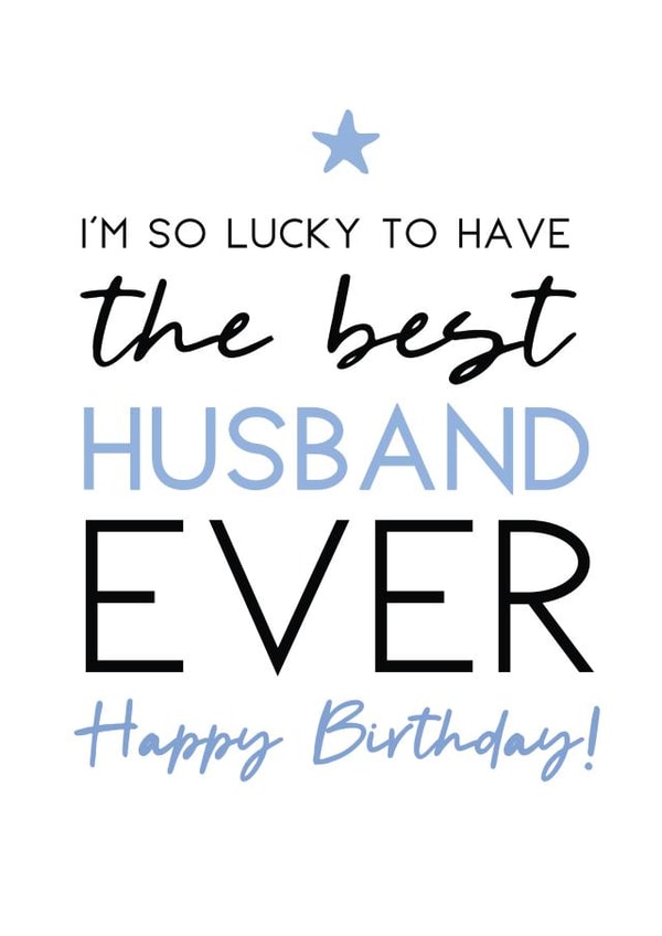 Best Husband ever Birthday card created by Word Up Creative