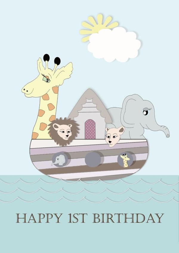 Noahs Ark 1st Birthday Card created by Tigerlily Makes 