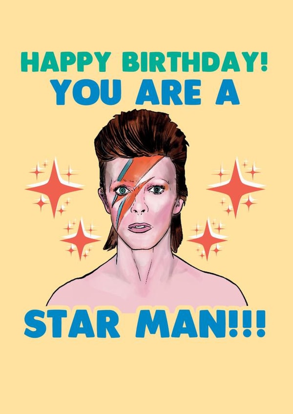 star man song Birthday Card 10213 created by Cheeky Chops Cards