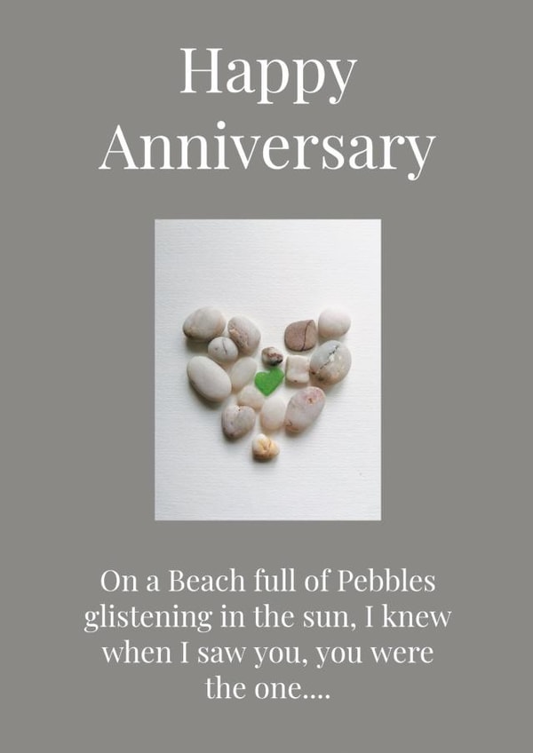 Happy Anniversary - beach full of Pebbles created by Hazel Jenner