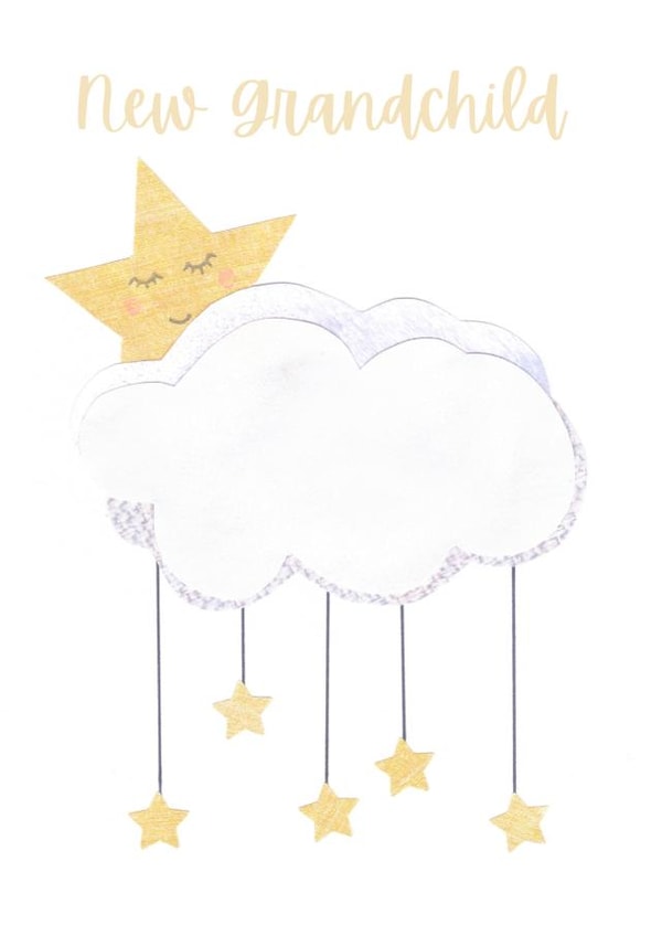 New Grandchild card with star and cloud created by Little Red Apple