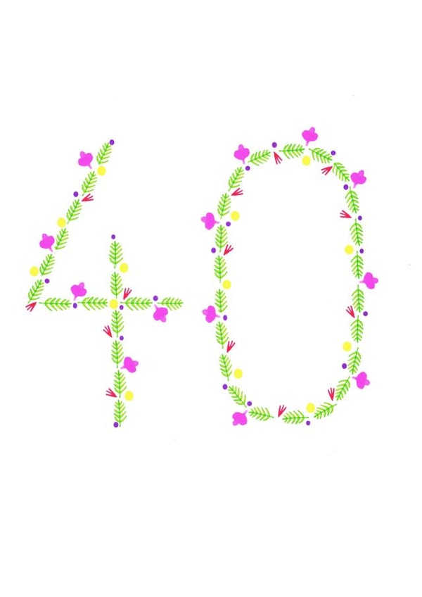 Floral 40th birthday card created by Little Red Apple