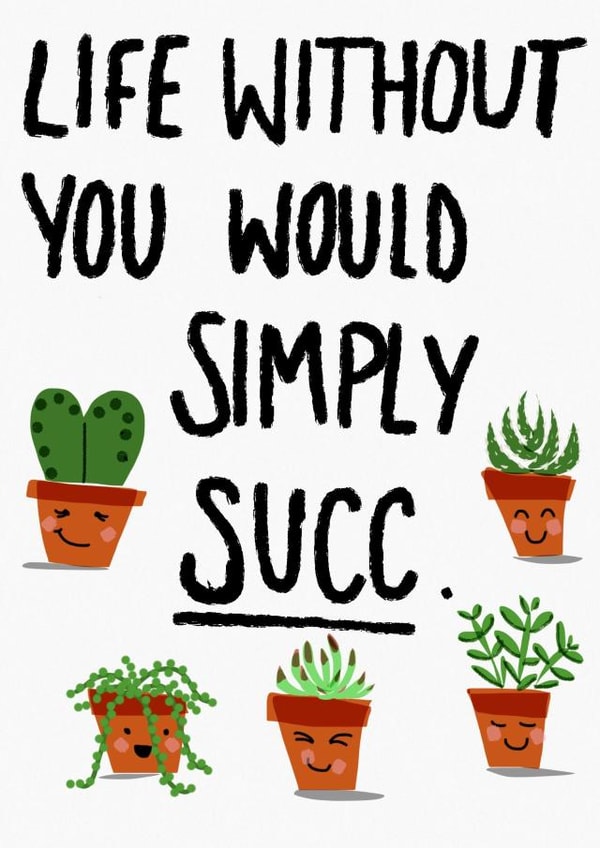 cute succulent greetings card created by Al_lustrations