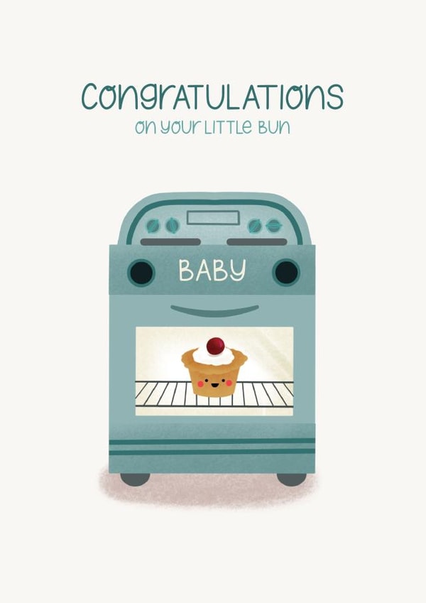 Congratulations cute bun in oven  created by Paper Valley Design Studio