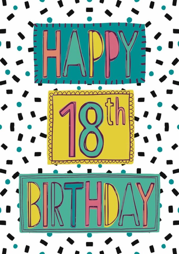 Colourful 18th Birthday Card created by Anna Treliving Design