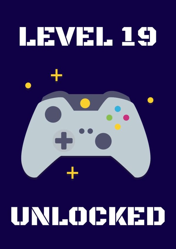 19th Gaming Birthday Card for 19 Year Old Gamers created by Evezee