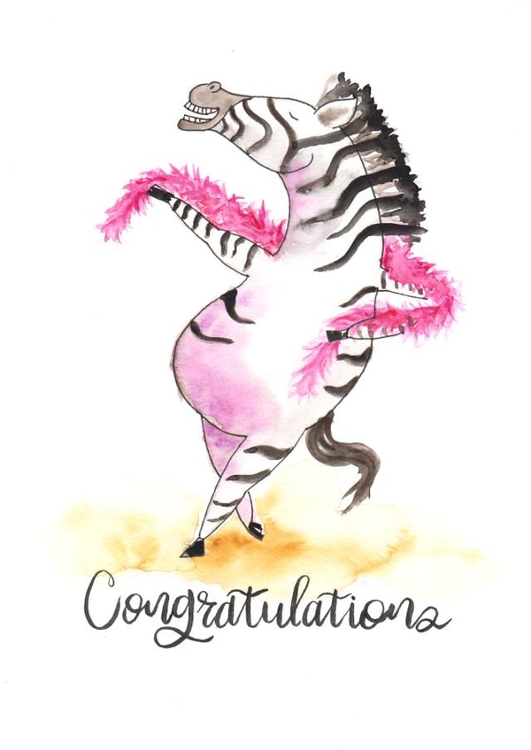 Congratulations party zebra created by Richard Stelmach Art